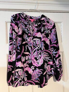 Lilly Pulitzer Elsa Silk Blouse size L
